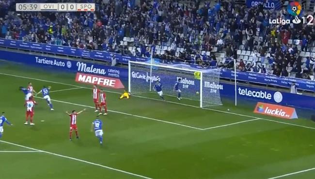 هدف عالمي فى مباراة سبورتينج خيخون وريال اوفييدو
