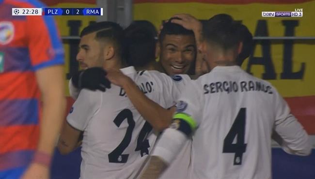 هدف ريال مدريد الثاني فى مرمي فيكتوريا بلزن كاسيميرو