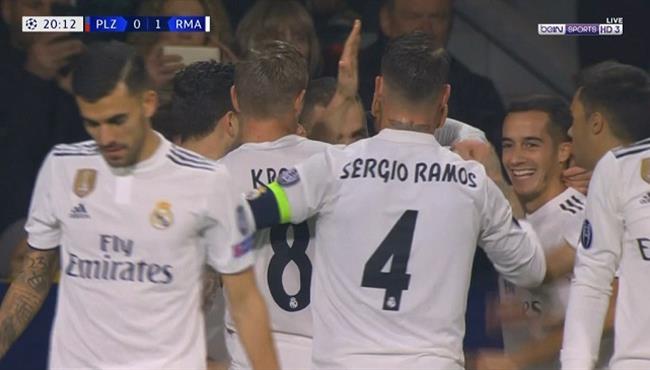 اهداف مباراة ريال مدريد وفيكتوريا بلزن 5 0 دوري ابطال اوروبا