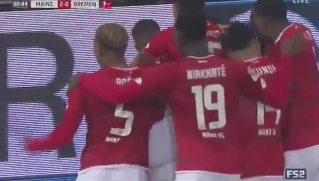 هدف صاروخي في مباراة ماينز وفيردر بريمن بالدوري الالماني