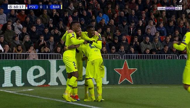 اهداف مباراة برشلونة وايندهوفن 2 1 تعليق حفيظ دراجي