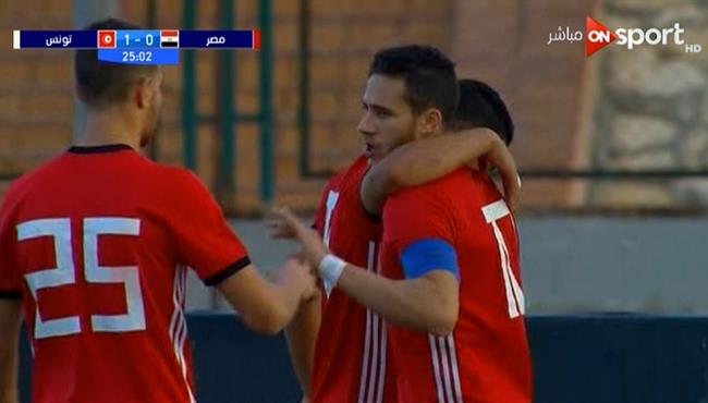 هدف تعادل مصر الاوليمبي الرائع مع تونس 1 1 مباراة ودية