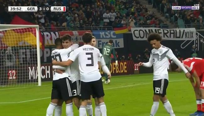 هدف المانيا الثالث في مرمي روسيا تعليق حفيظ دراجي