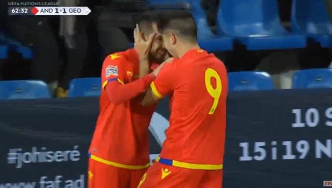 هدف عالمي فى مباراة جورجيا وأندورا بدوري الامم الاوروبية