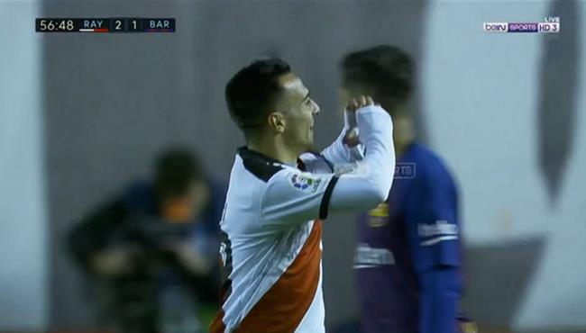هدف رايو فاليكانو الثاني في مرمي برشلونة
