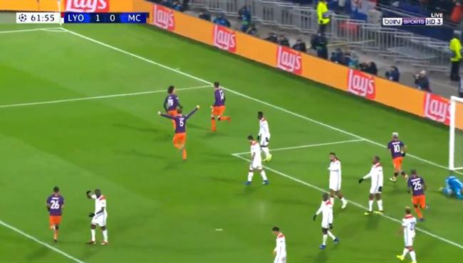 هدف تعادل مانشستر سيتي مع ليون 1 1 دوري ابطال اوروبا