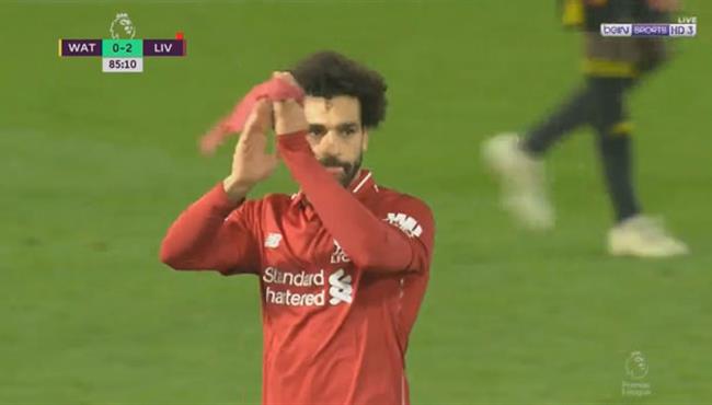 لحظة تبديل محمد صلاح امام واتفورد بالدوري الانجليزي