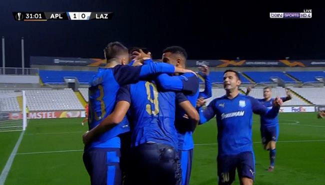 هدف عالمي في مباراة لاتسيو وابولون ليماسول بالدوري الاوروبي