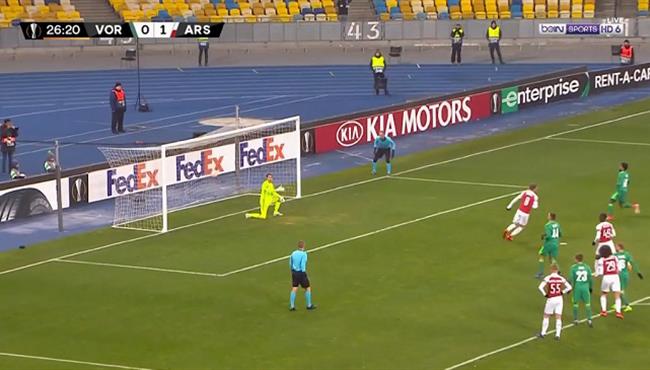 هدف ارسنال الثاني فى مرمي فورسكلا بالدوري الاوروبي