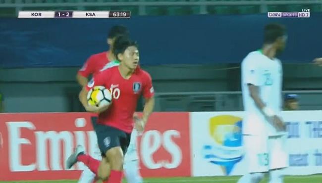 هدف كوريا الجنوبية الاول فى مرمي السعودية نهائي كأس اسيا للشباب