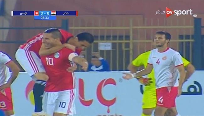 هدف مصر الاوليمبي الاول في مرمي تونس