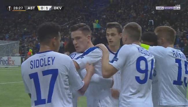 هدف فوز دينامو كييف على أستانا 1 0 الدوري الاوروبي