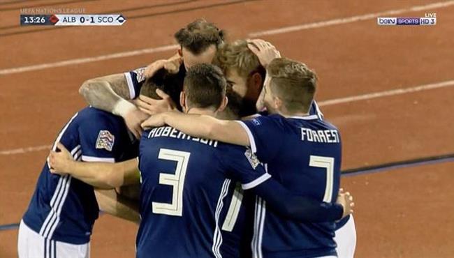 هدف رائع فى مباراة اسكتلندا وألبانيا بدوري الامم الاوروبية
