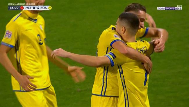 هدف صاروخي في مباراة كوسوفو ومالطة