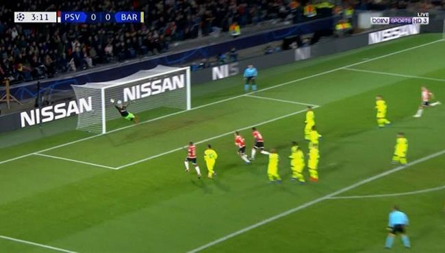 تصدي رائع من تير شتيجن في مباراة برشلونة وايندهوفن