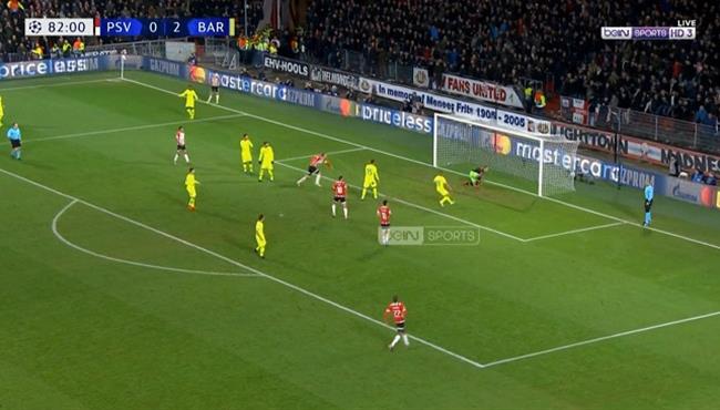 هدف ايندهوفن الاول في مرمي برشلونة تعليق حفيظ دراجي