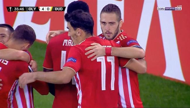 اهداف مباراة اولمبياكوس ودوديلانج 5 1 الدوري الاوروبي