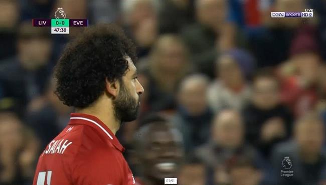 محمد صلاح كاد ان يسجل هدف رائع في مرمي ايفرتون