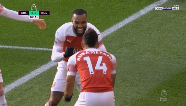 هدف ارسنال الثاني في مرمي بيرنلي بالدوري الانجليزي