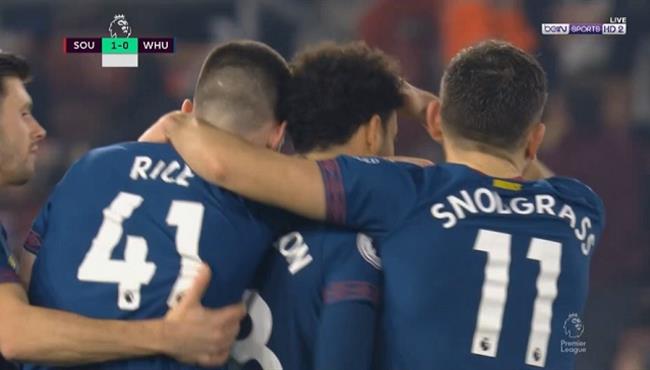 اهداف مباراة وست هام يونايتد وساوثهامتون 2 1 الدوري الانجليزي