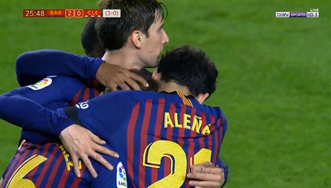 اهداف مباراة برشلونة وديبورتيفا ليونيسا 4 1 كاس ملك اسبانيا