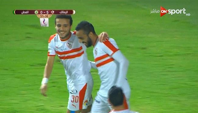 هدف الزمالك السادس في مرمي القطن التشادي 6 0 مصطفي فتحي