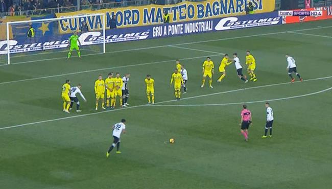 هدف عالمي في مباراة بارما كييفو بالدوري الايطالي