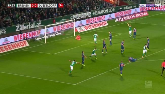 هدف رائع في مباراة فيردر بريمن وفورتونا دوسلدورف بالدوري الالماني