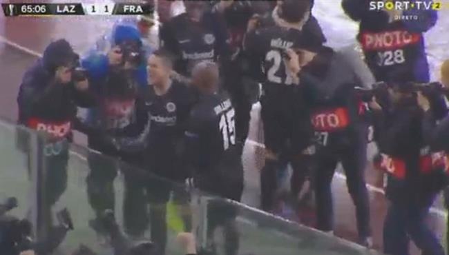 هدف عالمي في مباراة لاتسيو وآينتراخت فرانكفورت بالدوري الاوروبي
