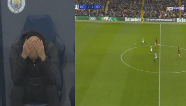 لاعبو مانشستر سيتي يهدرون انفراد تام من منتصف المعلب ورد فعل جوارديولا