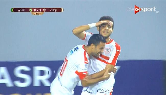 هدف الزمالك الرابع في مرمي القطن التشادي 4 0 مصطفي فتحي