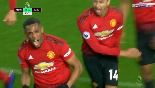 هدف تعادل مانشستر يونايتد مع ارسنال 1 1 مارسيال