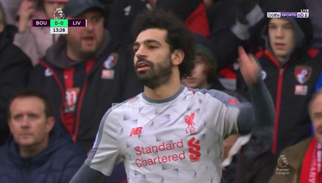 محمد صلاح يهدر فرصة هدف اول لـ ليفربول امام بورنموث