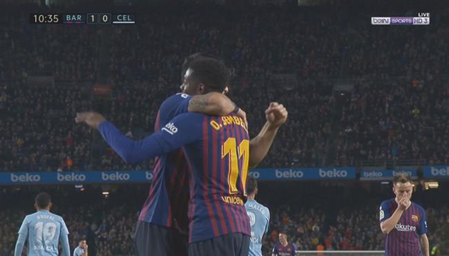 هدف برشلونة الاول فى مرمي سيلتا فيجو عثمان ديمبلي