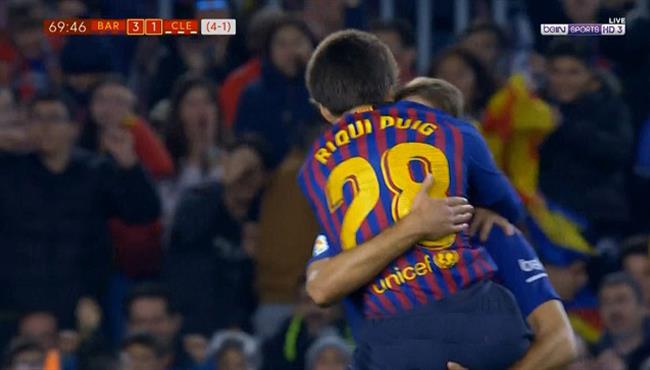 هدف برشلونة الرابع في مرمي ديبورتيفا ليونيسا بكاس ملك اسبانيا