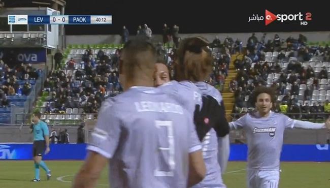 هدف صاروخي رائع فى مباراة باوك سالونيكا وليفادياكوس بالدوري اليوناني