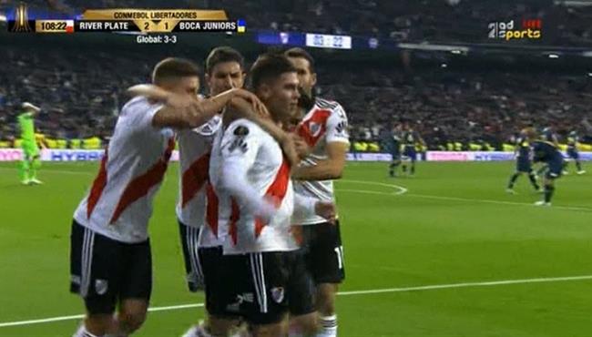 هدف ريفر بليت الثاني الرائع في مرمي بوكا جونيورز نهائي كوبا ليبيرتادورس