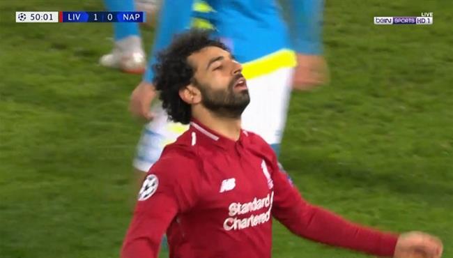 محمد صلاح يهدر انفراد امام نابولي بدوري ابطال اوروبا