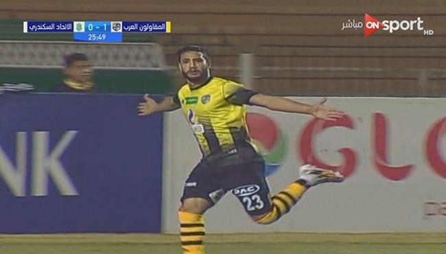 هدف المقاولون الثاني في مرمي الاتحاد بالدوري المصري احمد علي
