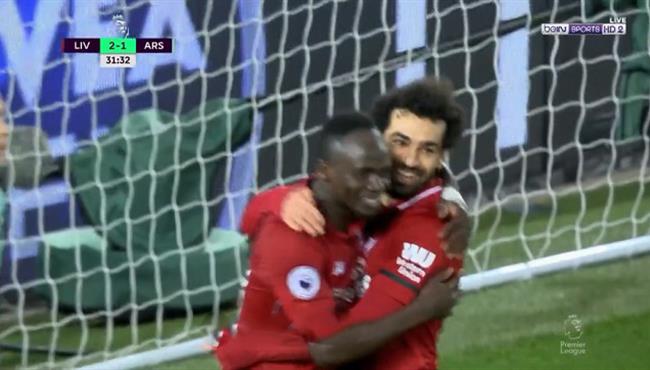 هدف ساديو ماني في مرمي ارسنال اسيست محمد صلاح