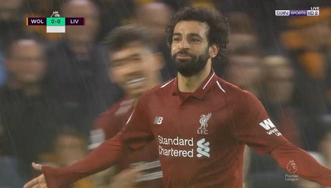 هدف محمد صلاح في مرمي ولفرهامبتون بالدوري الانجليزي