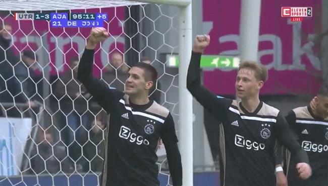 هدف دي يونج فى مباراة اياكس واوتريخت بالدوري الهولندي
