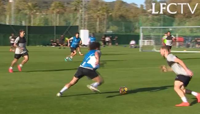 محمد صلاح يسجل هدف ا رائع ا في تدريبات ليفربول