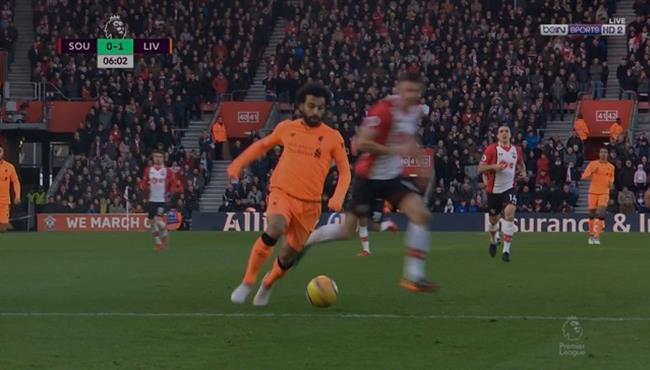 محمد صلاح يصنع هدف ليفربول الاول في مرمى ساوثامبتون