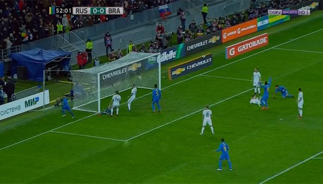 هدف البرازيل الاول في مرمي روسيا