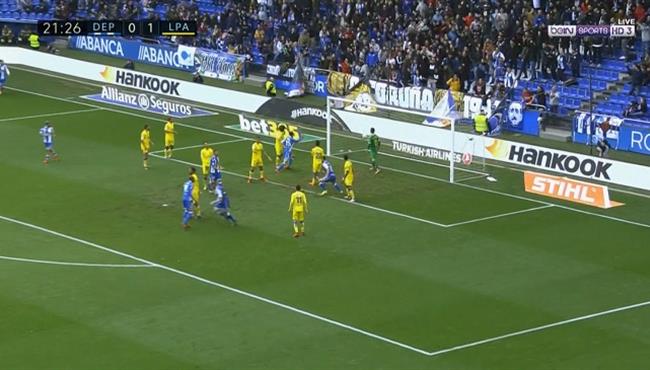 هدف تعادل ديبورتيفو لاكورونيا مع لاس بالماس