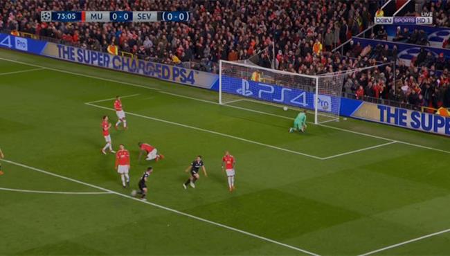 هدف اشبيليه الاول في مرمي مانشستر يونايتد بتعليق حفيظ دراجي