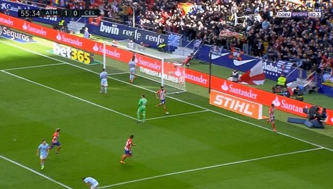 هدف اتليتكو مدريد الثاني في مرمي سيلتا فيجو