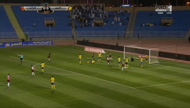 هدف الرائد الاول فى مرمى النصر الدورى السعودى