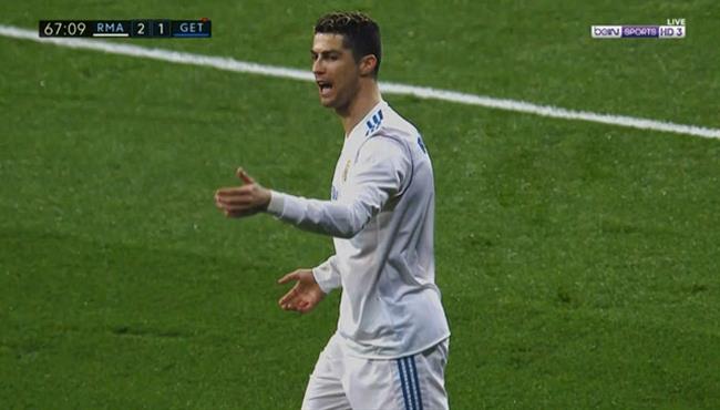 هدف ريال مدريد الملغي في مرمي خيتافي ورد فعل كريستيانو رونالدو